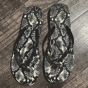 Tory Burch flip flops snakeskin black